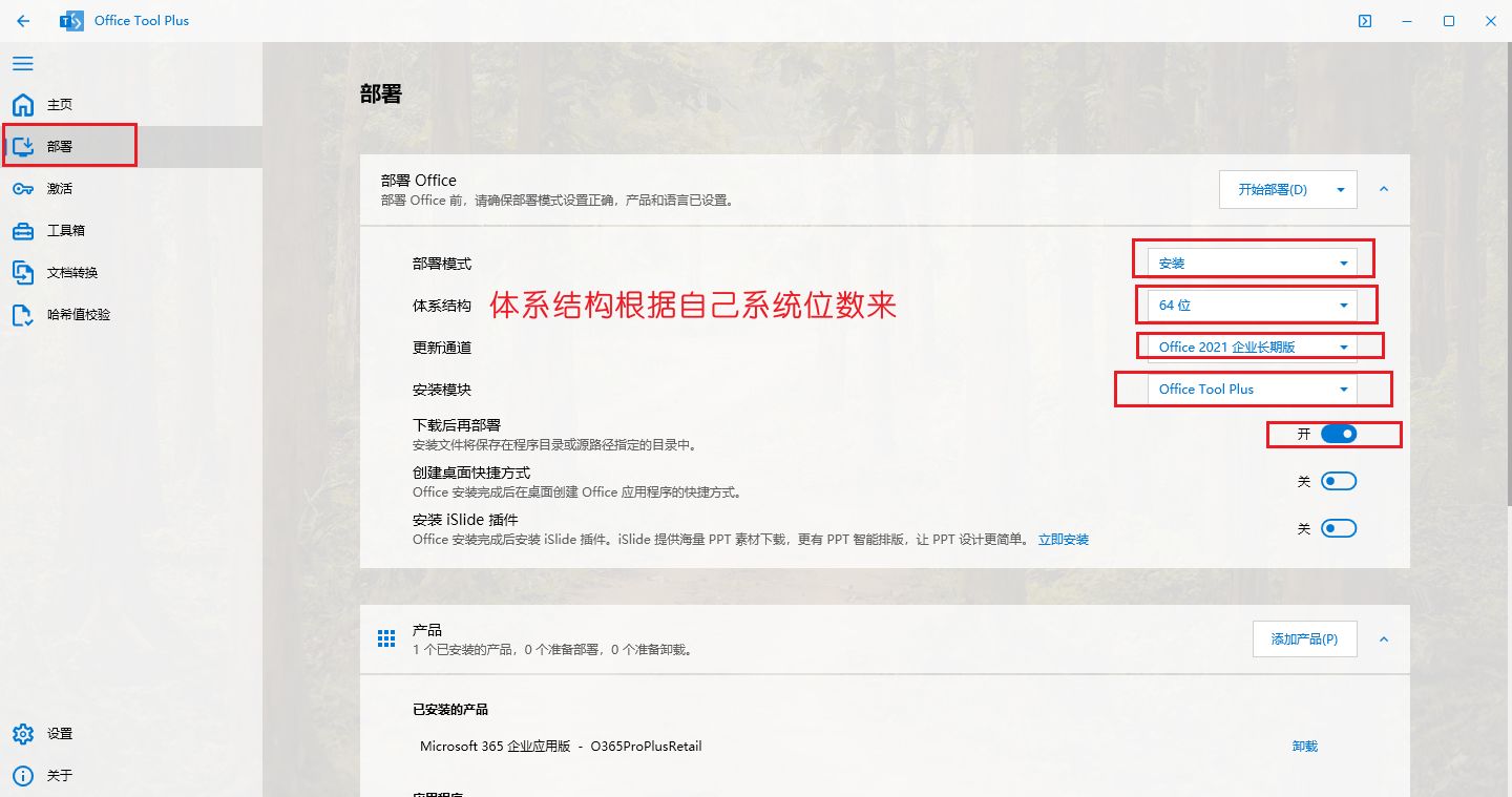 部署office