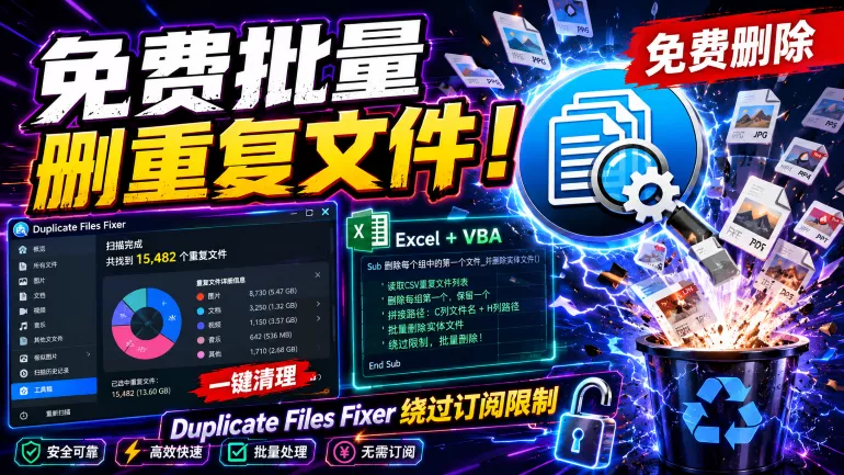 DuplicateFilesFixer绕过订阅批量删除重复